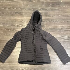 lululemon athletica Black Hooded Quilted Puffer Jacket